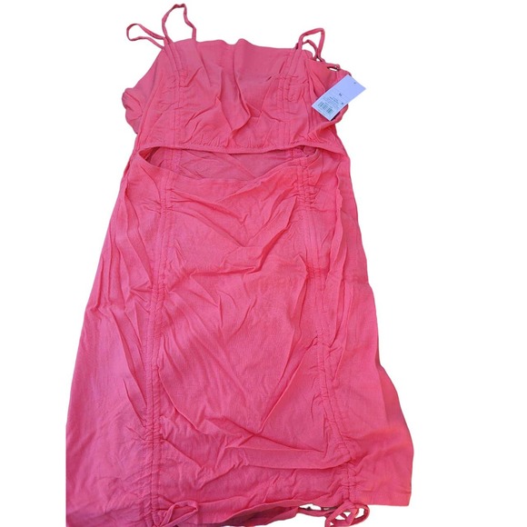 Wild Fable XL Cut Out Ruched Bodycon Dress Vibrant Pink + Free Shipping - Picture 4 of 5